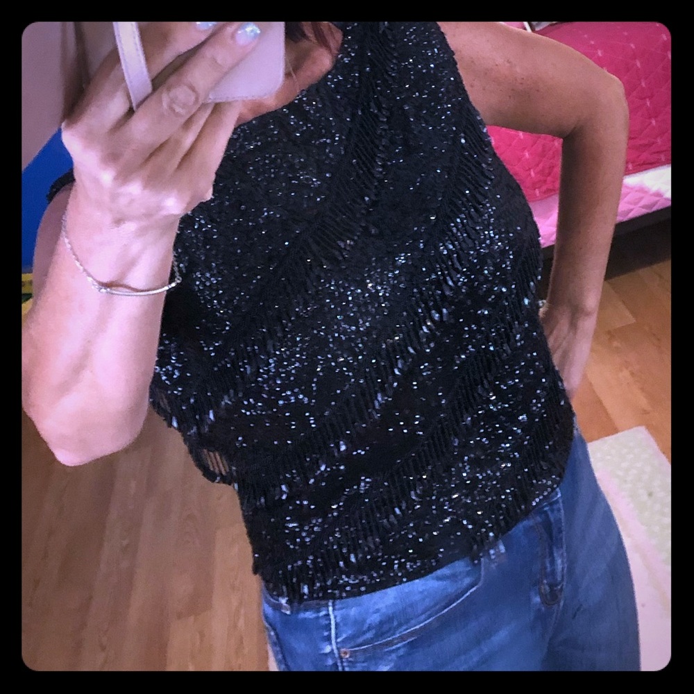 Antique sequin and beaded top